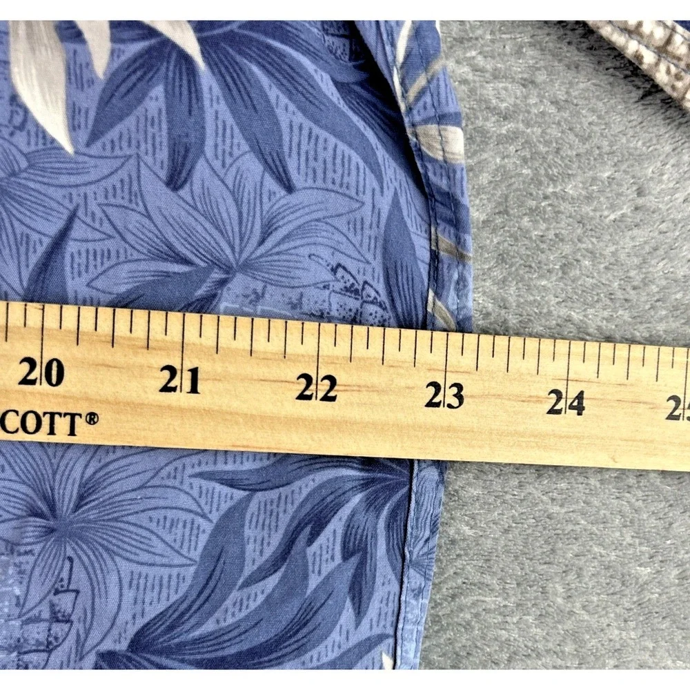 Campia Moda Mens L Hawaiian Shirt Pineapple Blue Floral Camp Cruise Vacation VTG